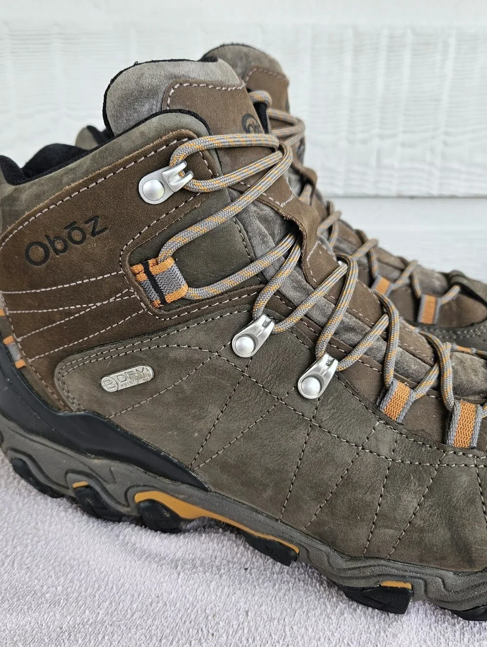 Oboz Bridger Hiking Boots Men SZ 12 WIDE Brown Sudan B-Dry Waterproof Hunting